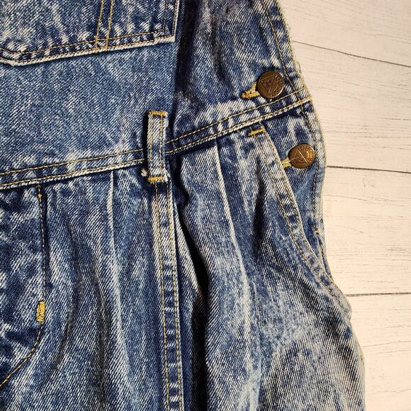 VTG Guess Georges Marciano 1980s  Grunge Denim Overalls Sz 2 Retry 80s Acid Wash - Picture 4 of 9
